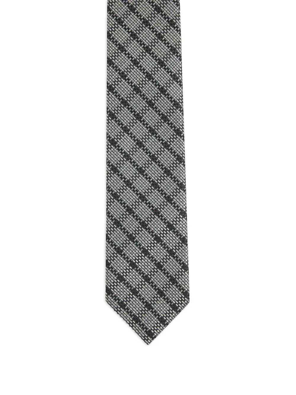 Zegna patterned silk tie - Grijs
