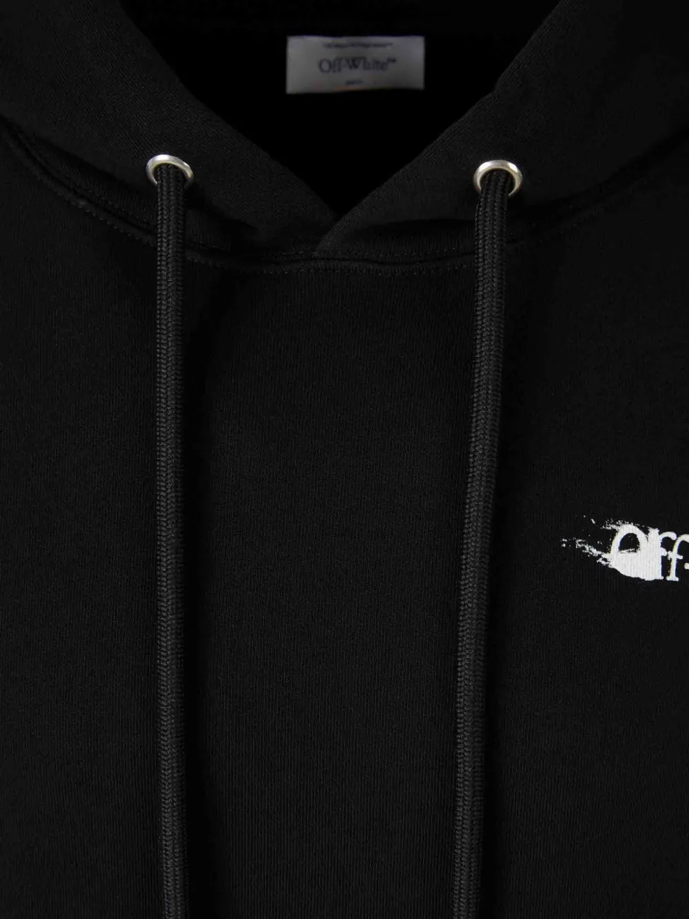 Off-white Ink Arrow Black Cotton Skate Hoodie With Loose Fit In Black