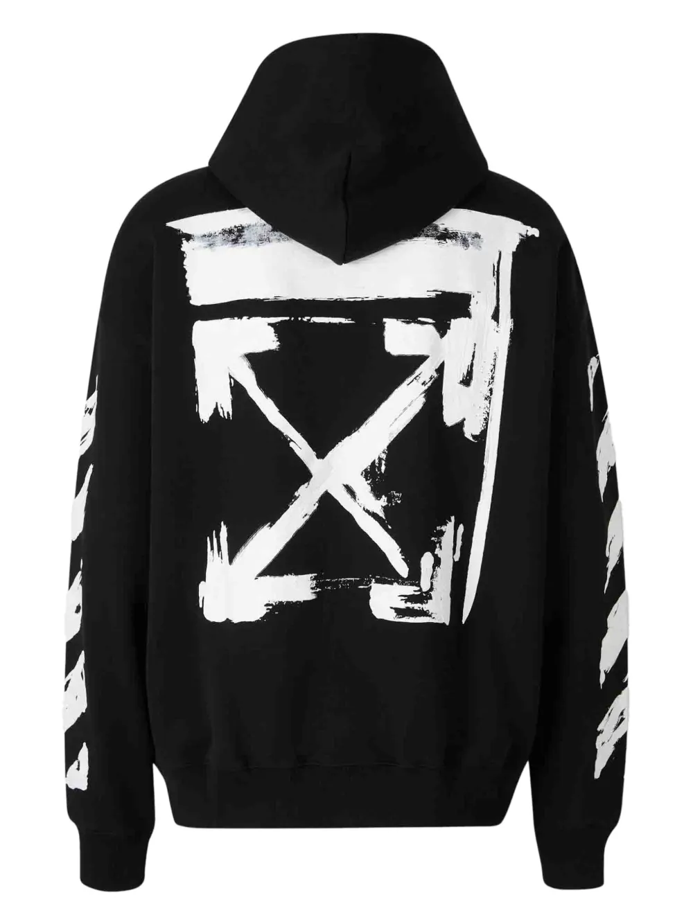 Off-white Ink Arrow Black Cotton Skate Hoodie With Loose Fit In Black