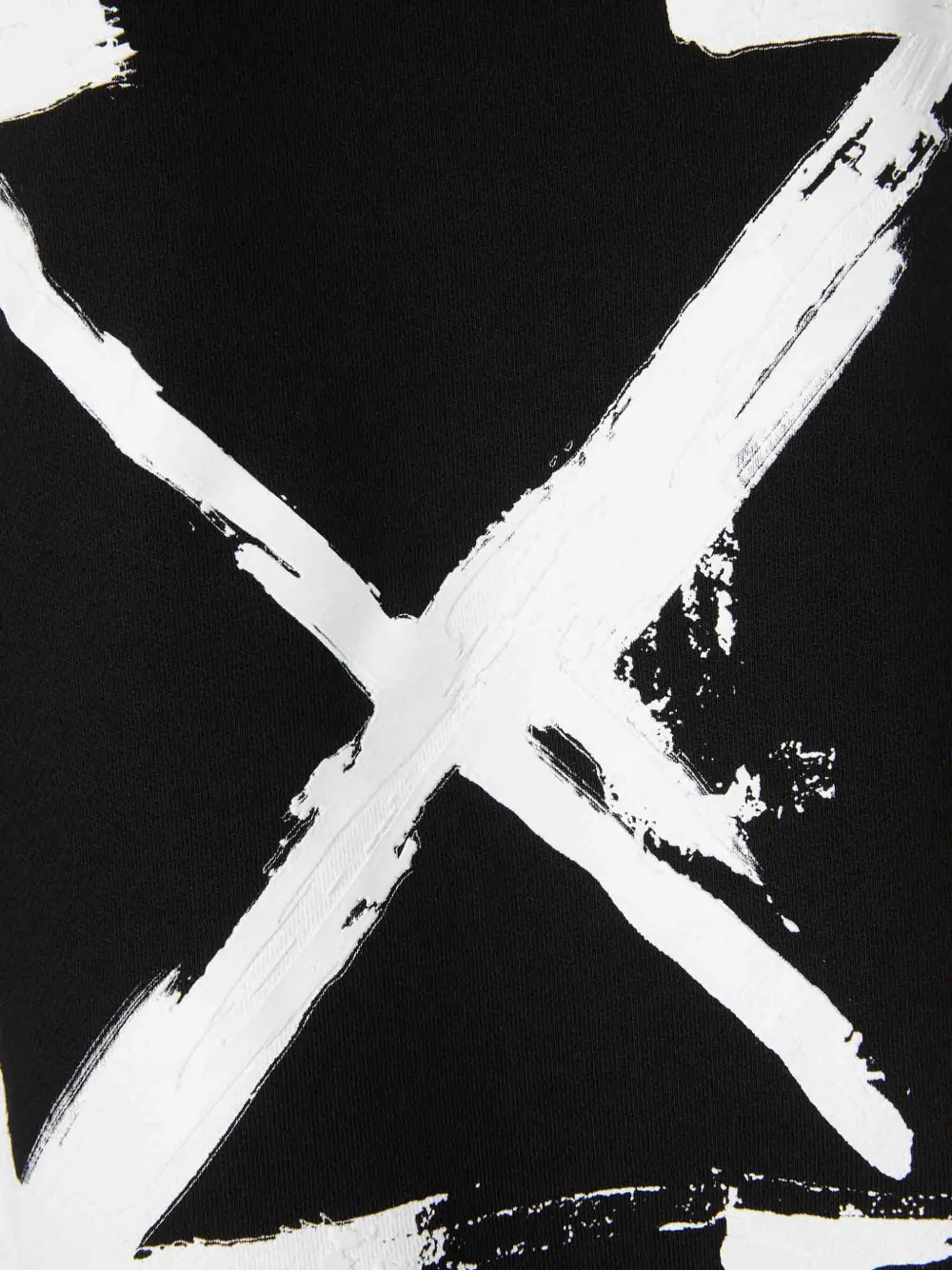 Off-white Ink Arrow Black Cotton Skate Hoodie With Loose Fit In Black