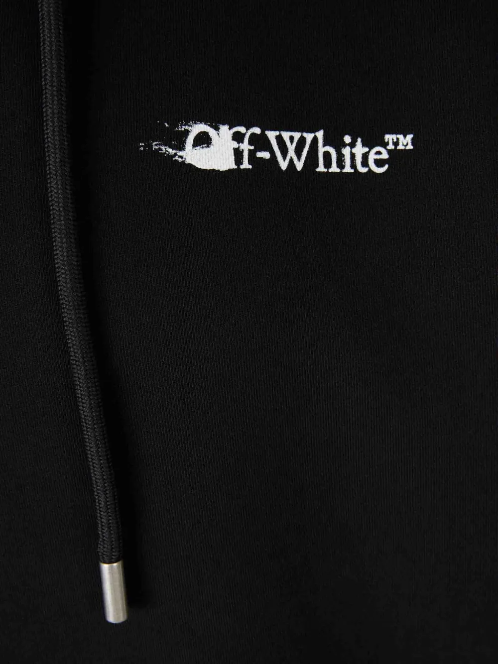Off-white Ink Arrow Black Cotton Skate Hoodie With Loose Fit In Black