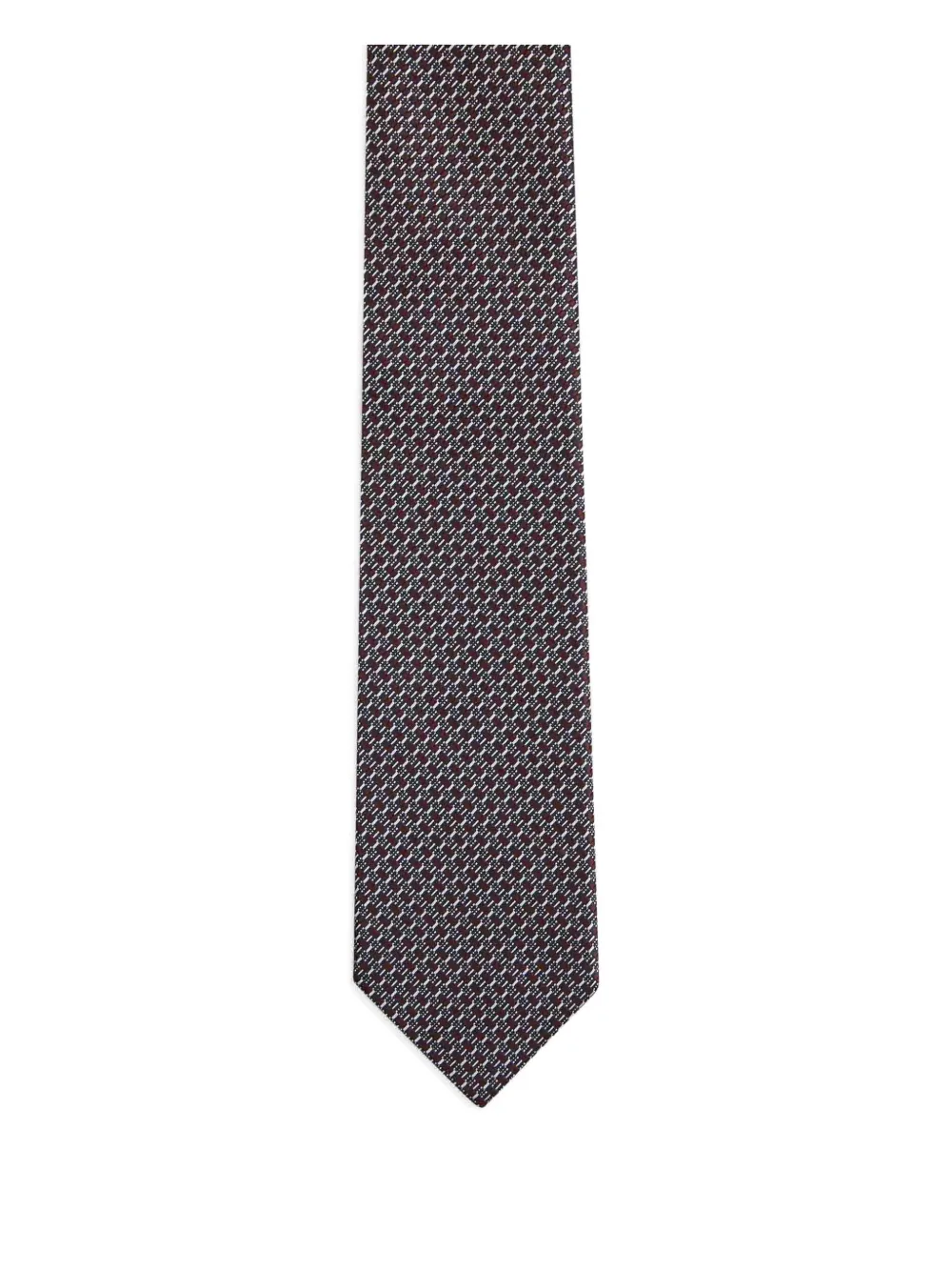 Zegna Pointed Silk Tie In Gray