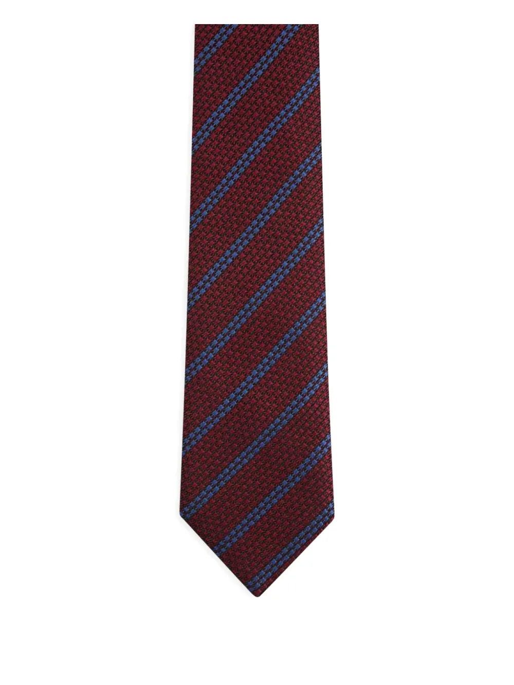 Zegna Patterned Silk Tie In Red