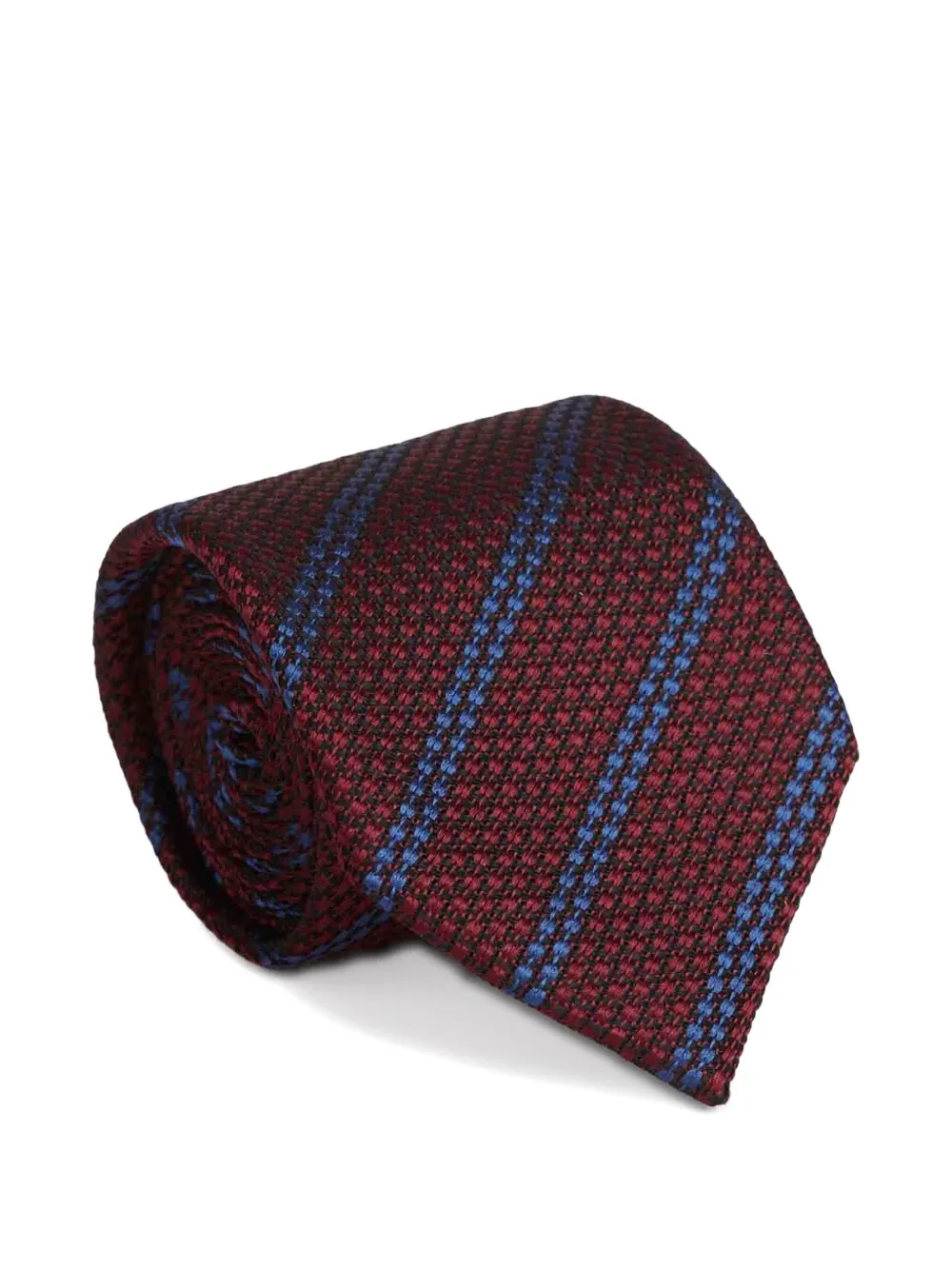 Zegna Patterned Silk Tie In Red
