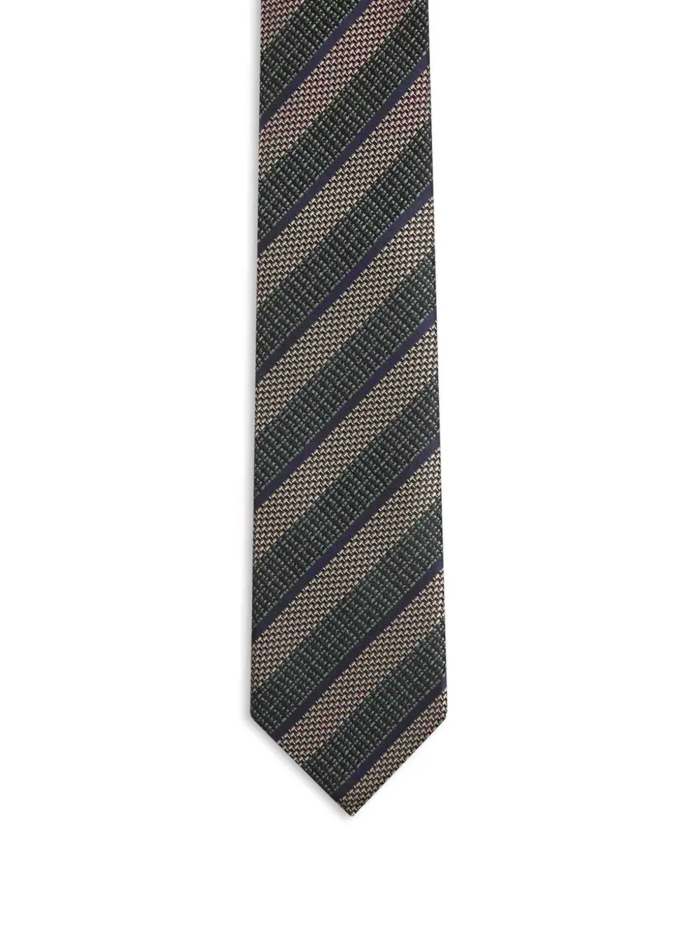 Zegna striped silk tie - Blauw