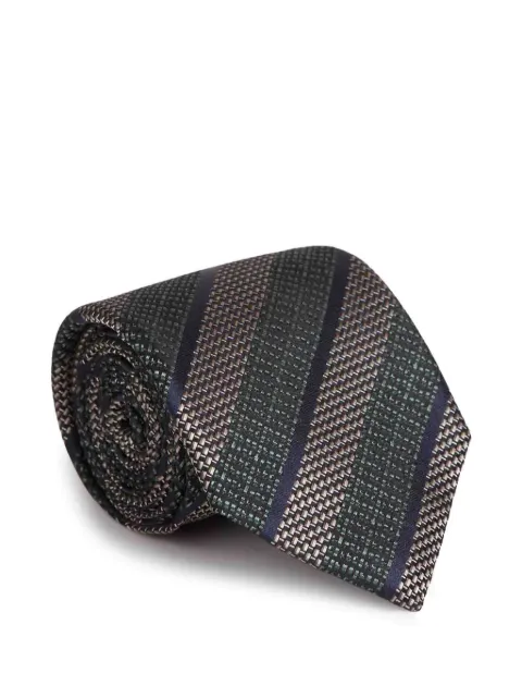 Zegna corbata de seda con rayas estampadas