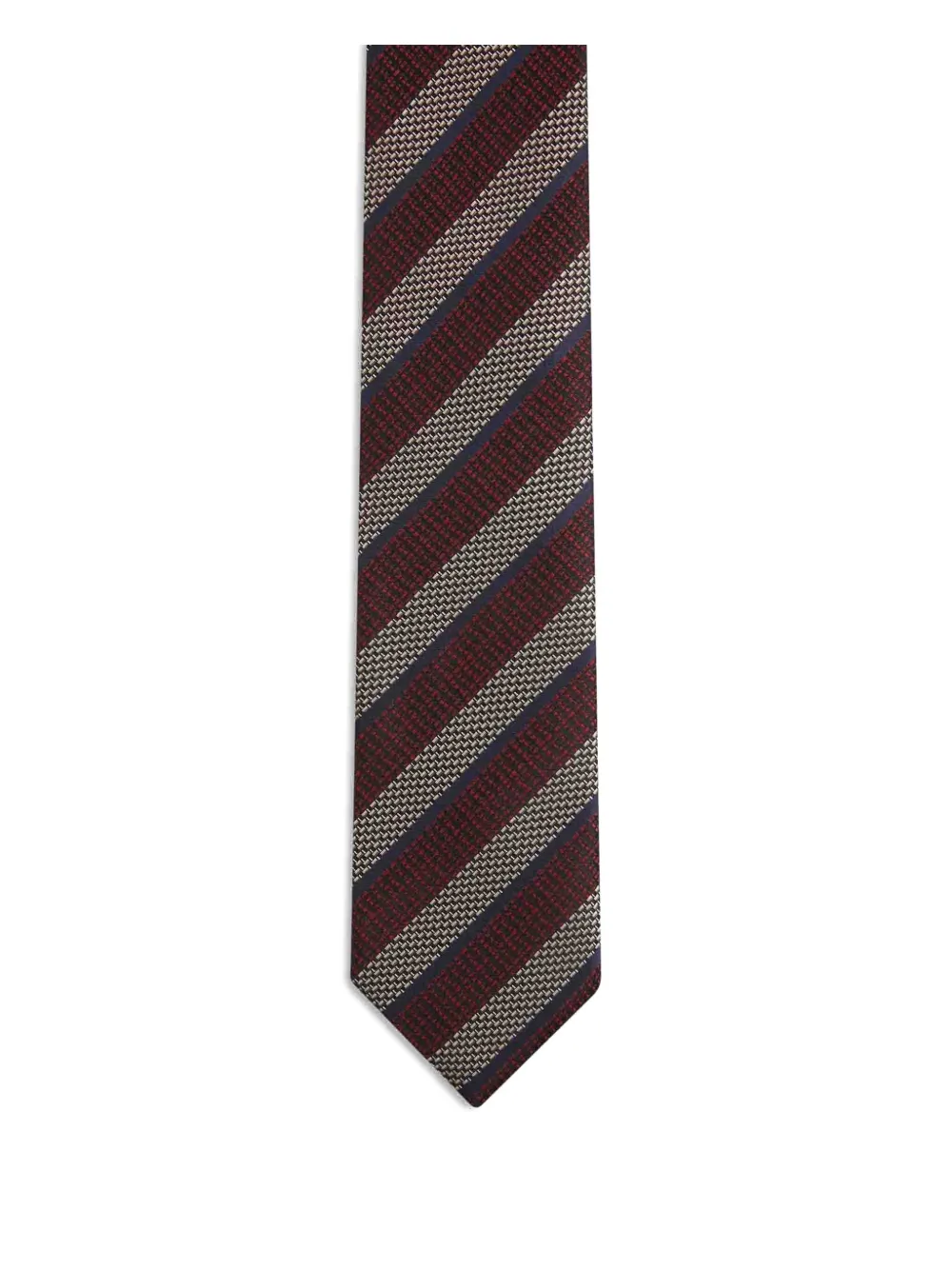 Zegna Patterned Silk Tie In Brown