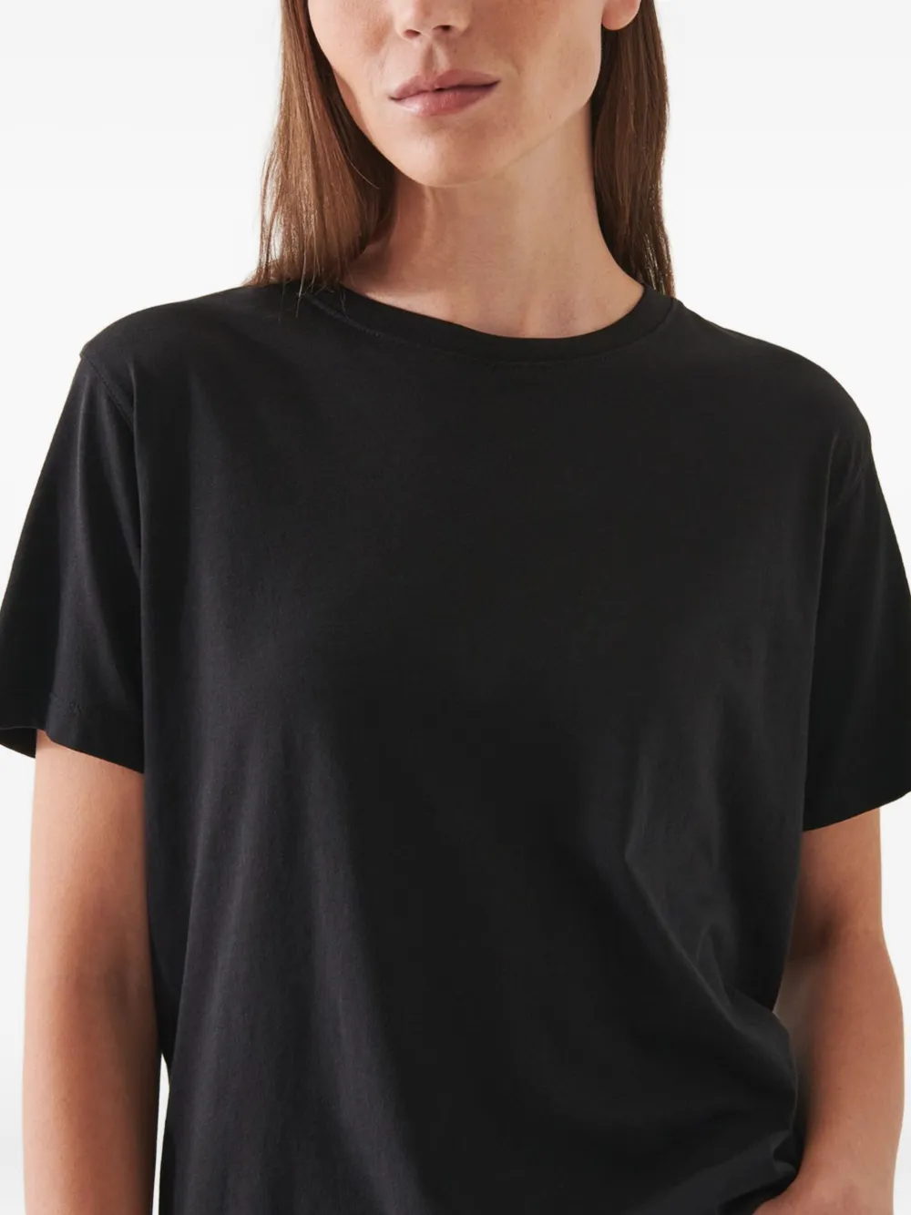 Patrick Assaraf Boyfriend Crew-neck Short-sleeve T-shirt In Black