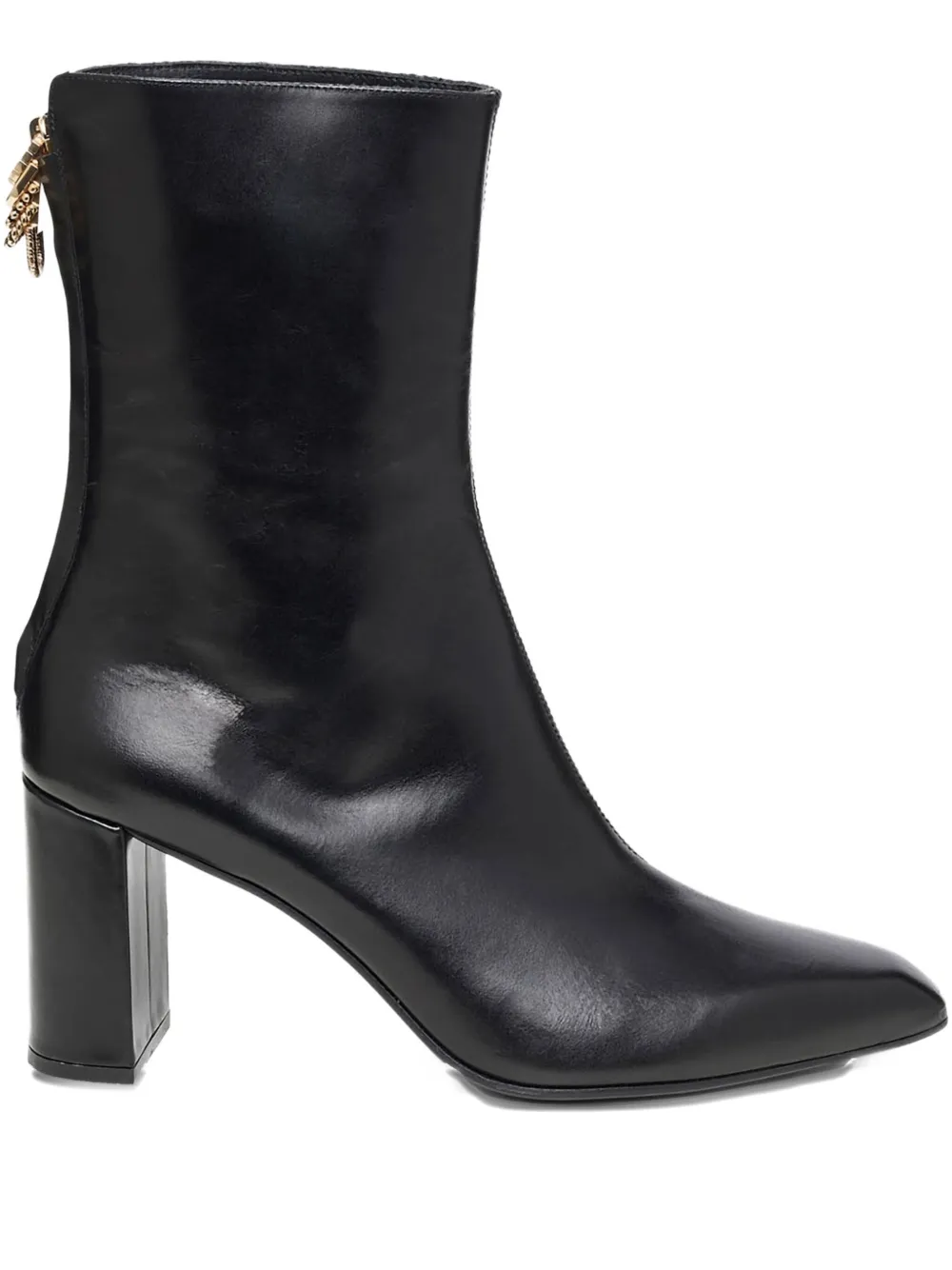 Dorothee Schumacher 70mm enkellaarzen met blokhak en bedel Zwart