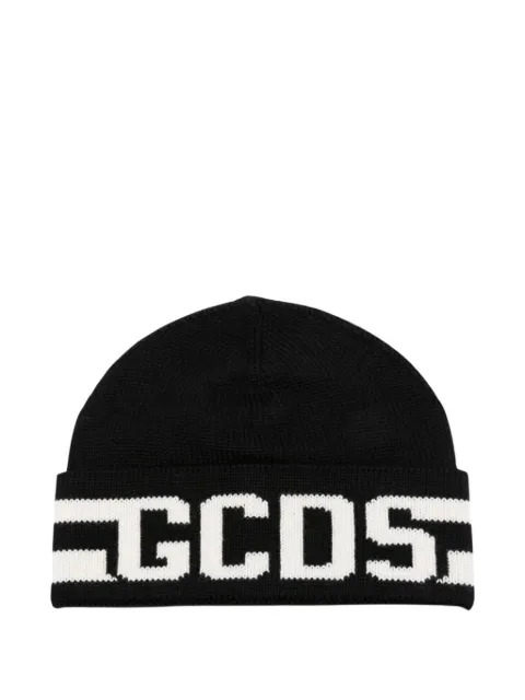 GCDS logo-knit wool beanie