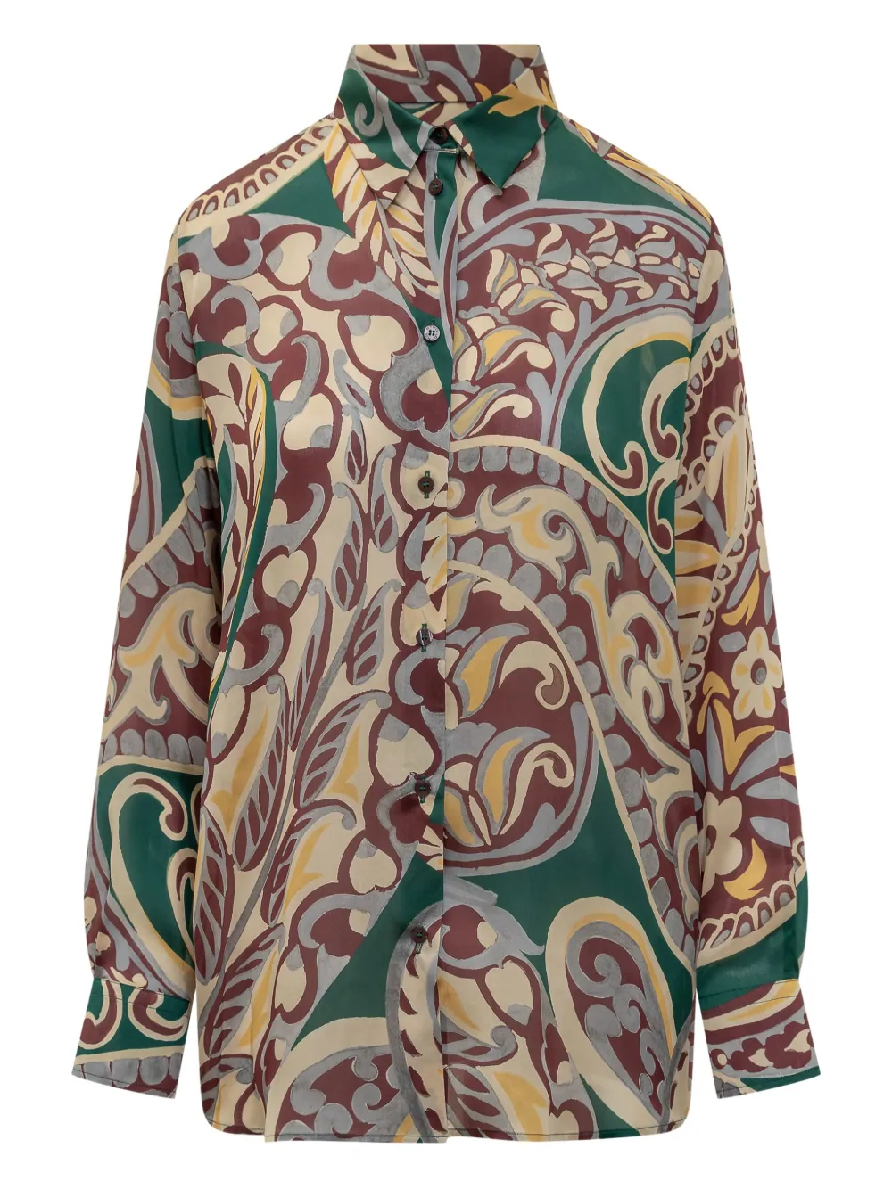 ETRO paisley-print silk shirt - Beige