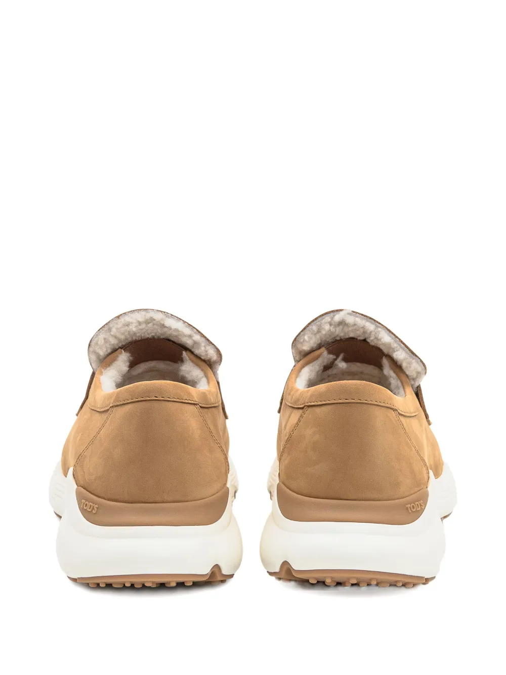 Tod's Camel Loafers In Suede Leather In Brown