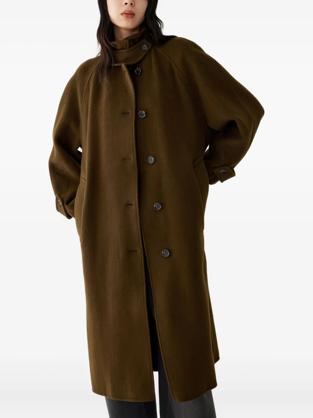 Studio Tomboy Single-breasted Coat In Brown