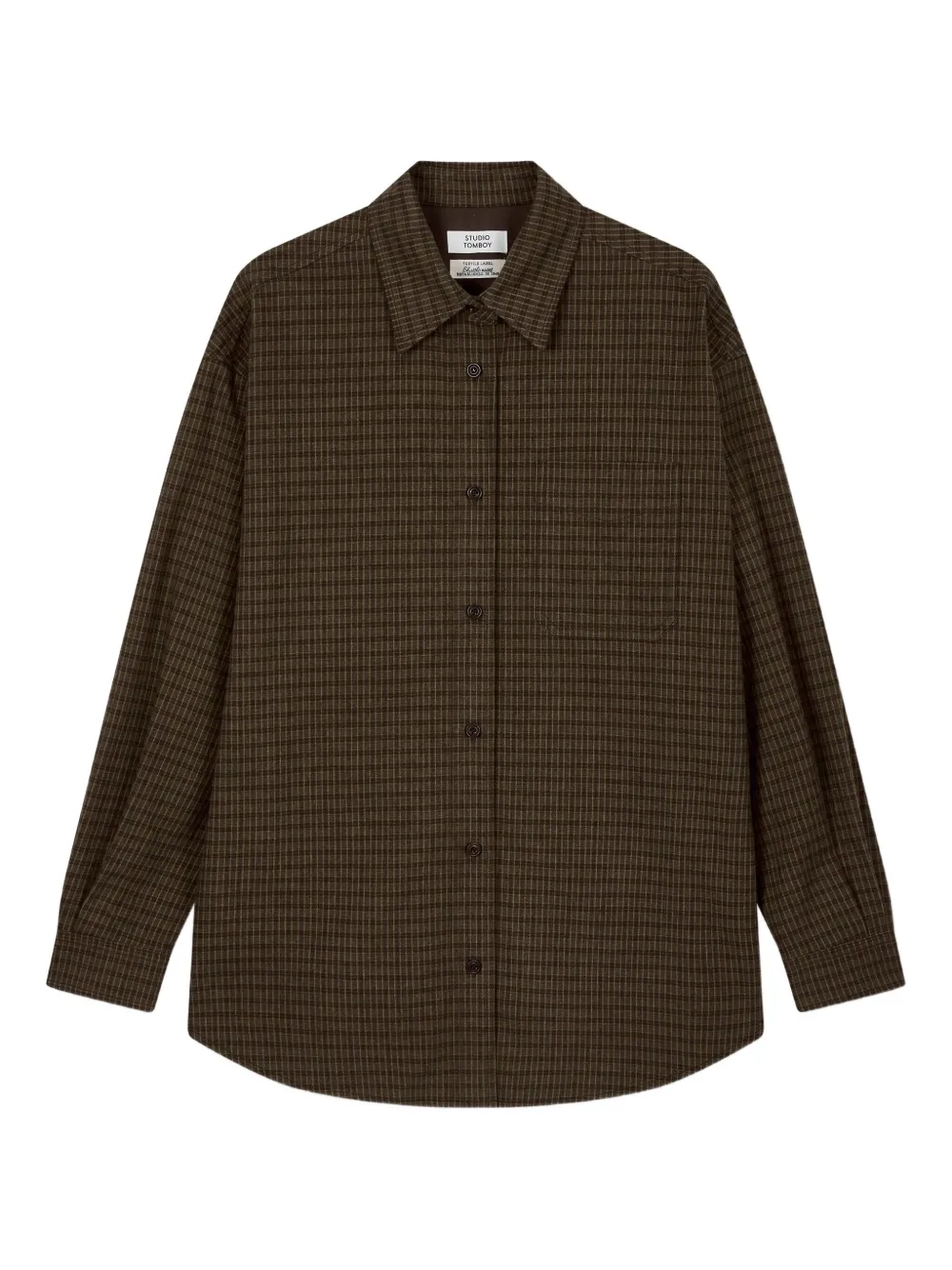 Studio Tomboy Checked Shirt In Brown