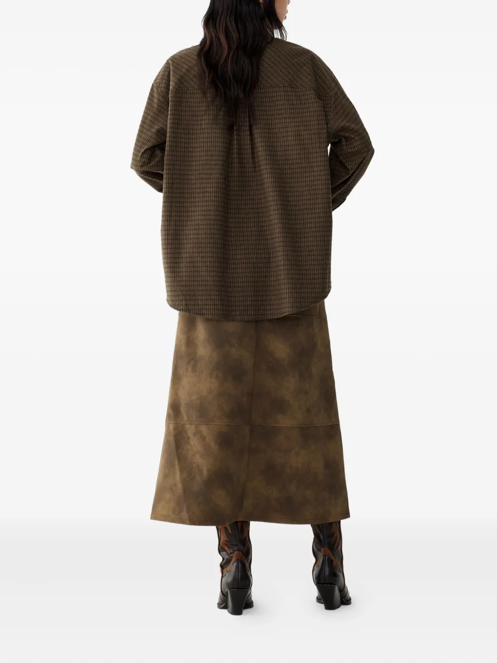 Studio Tomboy Checked Shirt In Brown