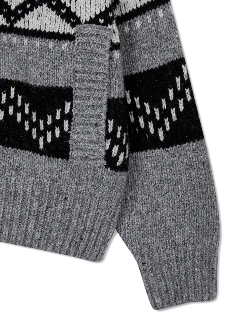 Studio Tomboy Fair Isle-knit Cardigan In Gray