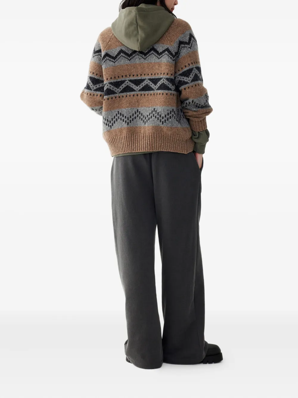 Studio Tomboy Fair Isle Cardigan In Brown