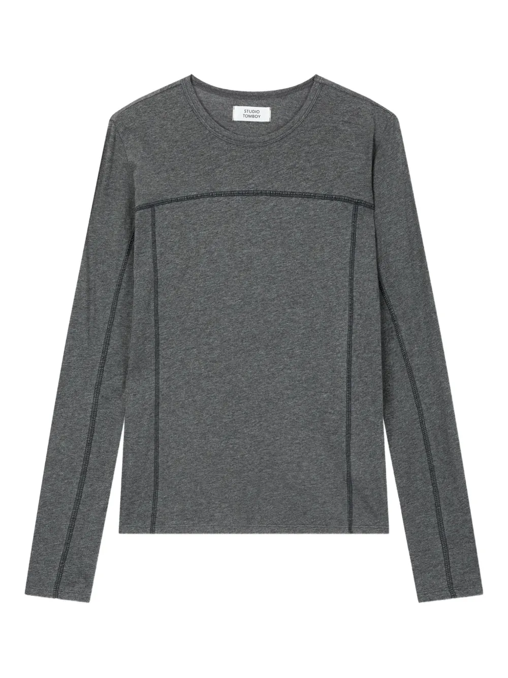 Studio Tomboy Stitch-detail Long-sleeve T-shirt In Gray
