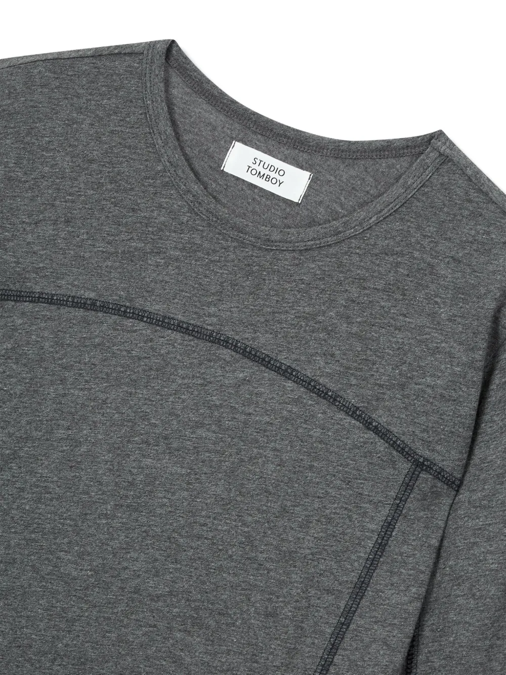 Studio Tomboy Stitch-detail Long-sleeve T-shirt In Gray