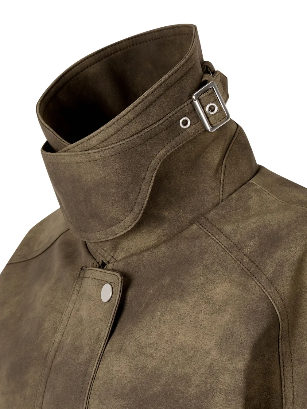 Studio Tomboy Faux Suede Bomber Jacket In Brown