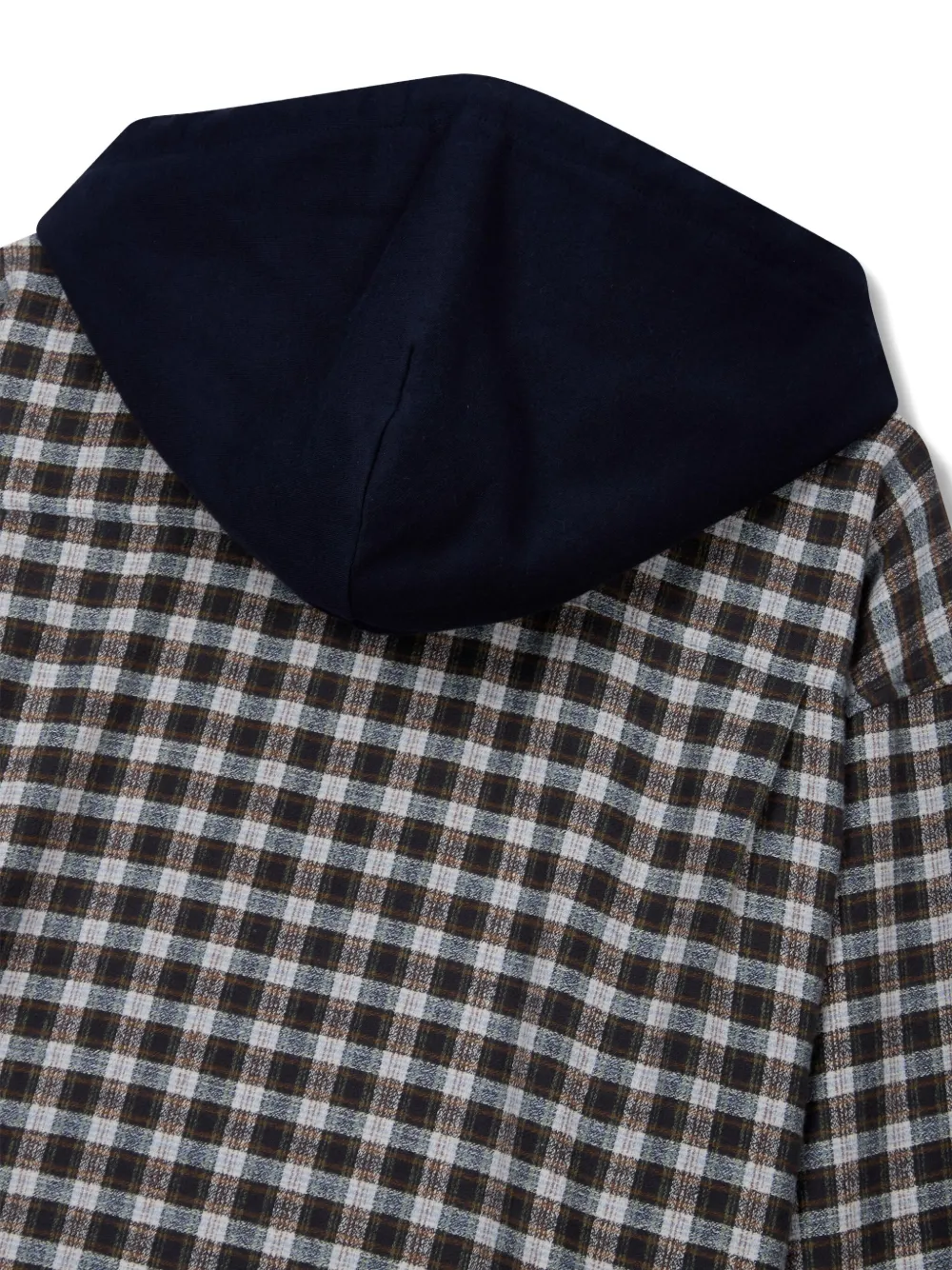 Studio Tomboy Checked Hoodie In Black