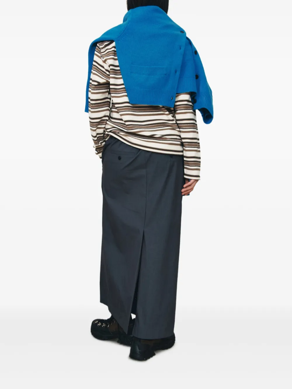 STUDIO TOMBOY Ripstop maxi-rok met ceintuur Blauw