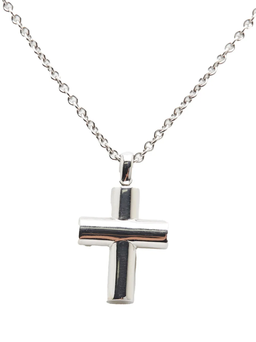 Bvlgari Pre-Owned 2000-2020 18K White Gold Latin Cross Pendant Bvlgari Pre-Owned 2000-2020 18K White Gold Latin Cross Pendant