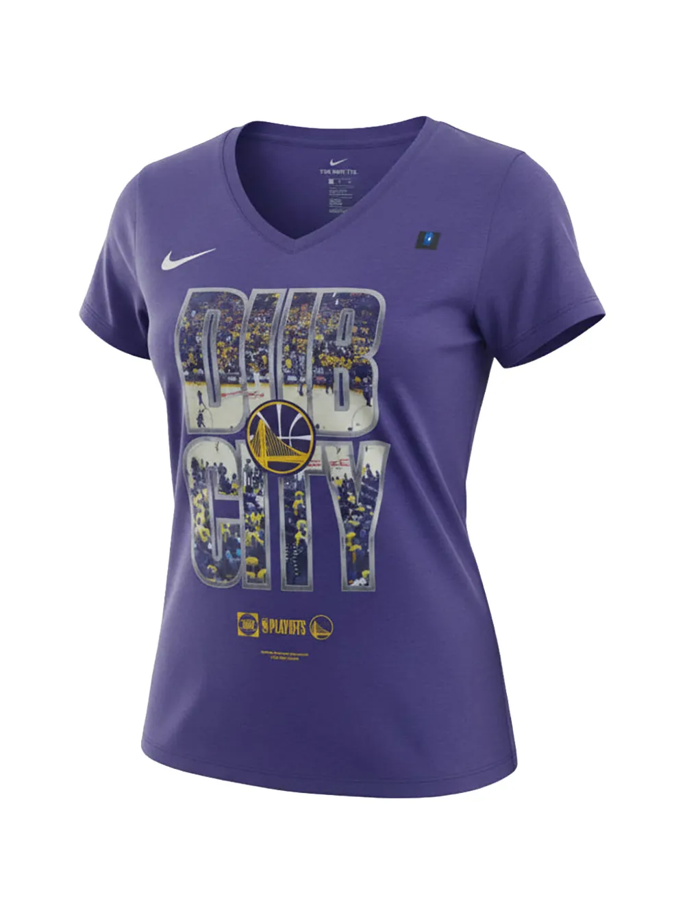 Nike NBA Golden State Warriors DUB City 2019 Playoffs V-neck T-shirt - Blu