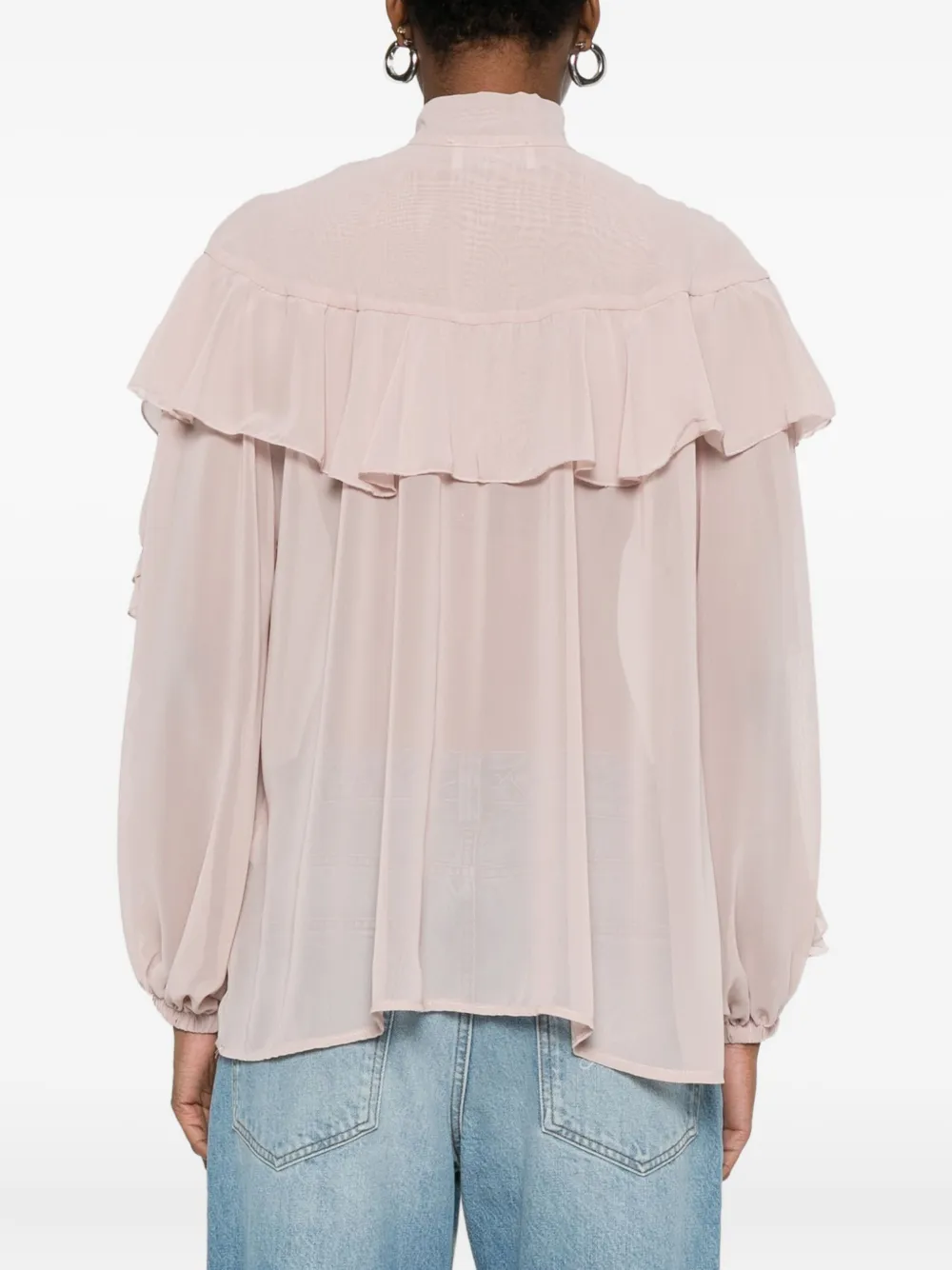 So Allure Ruffled Blouse In Pink