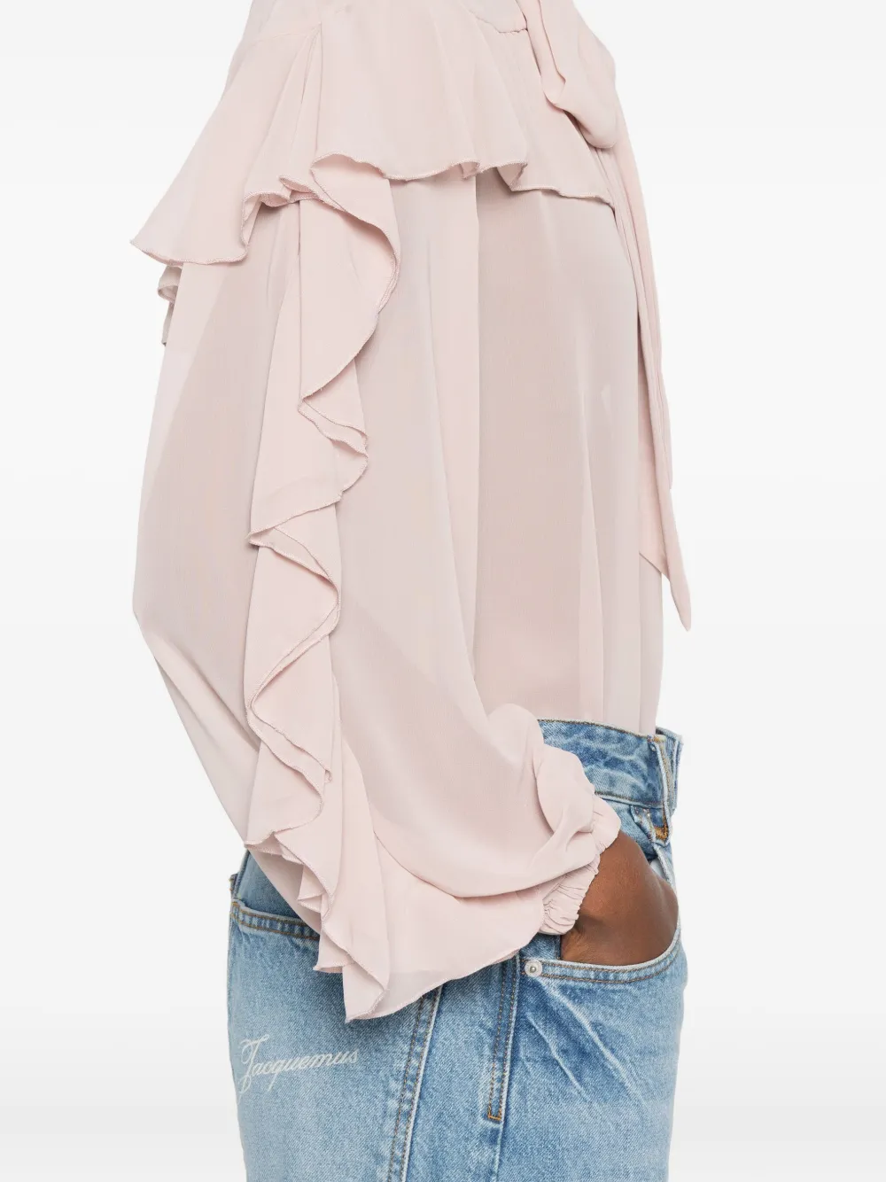 So Allure Ruffled Blouse In Pink