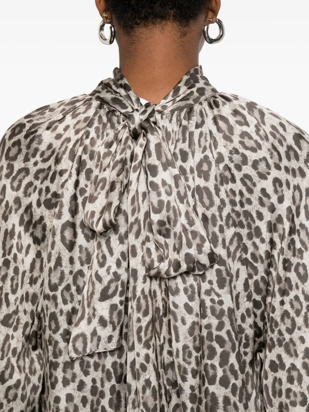 So Allure Animal-print Blouse In Brown