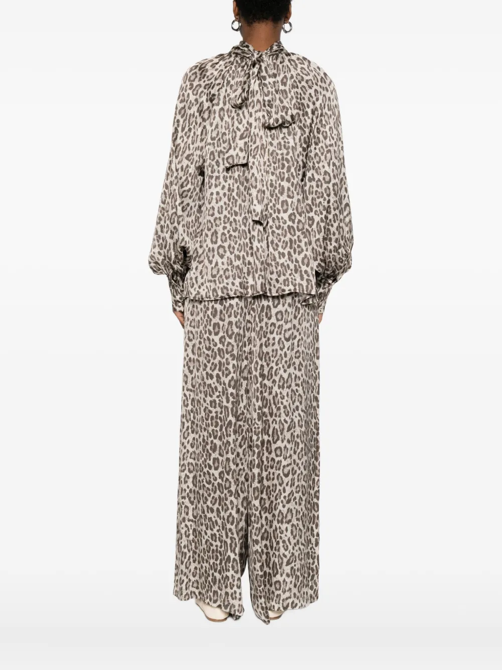 So Allure Animal-print Blouse In Brown