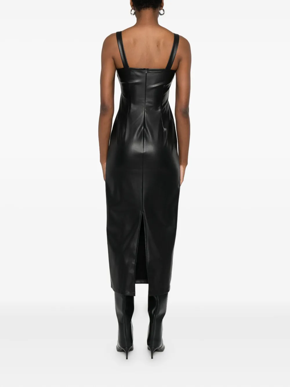 SO ALLURE Jurk van imitatieleer Zwart