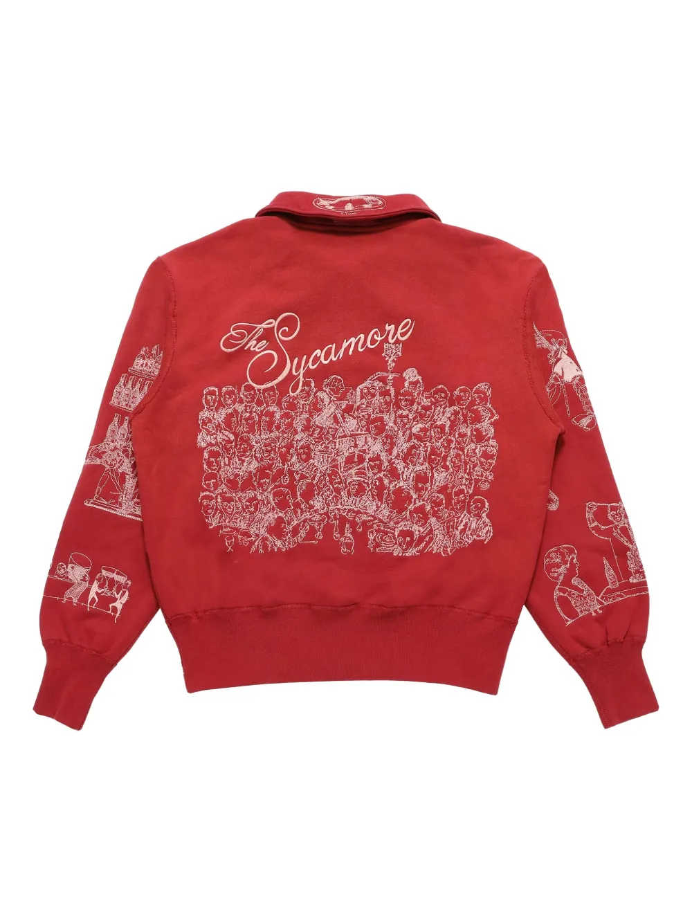 Samuel Zelig Restaurant graphic half-zip knitwear - Rood