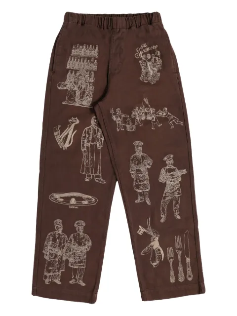 Samuel Zelig Restaurant embroidered trousers