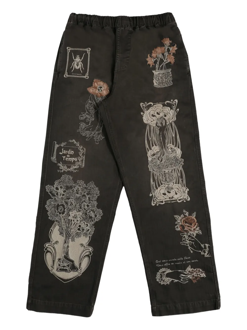 Samuel Zelig Jardin embroidered trousers | Black | Image 1