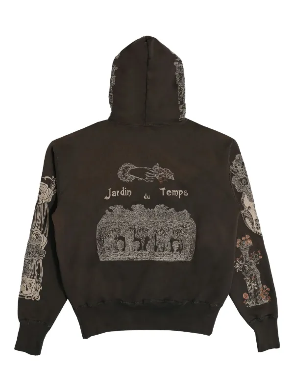 Samuel Zelig Jardin floral-embroidered Hoodie | Brown | FARFETCH
