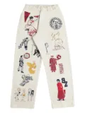 Samuel Zelig Varsity elasticated graphic trousers - Neutrals