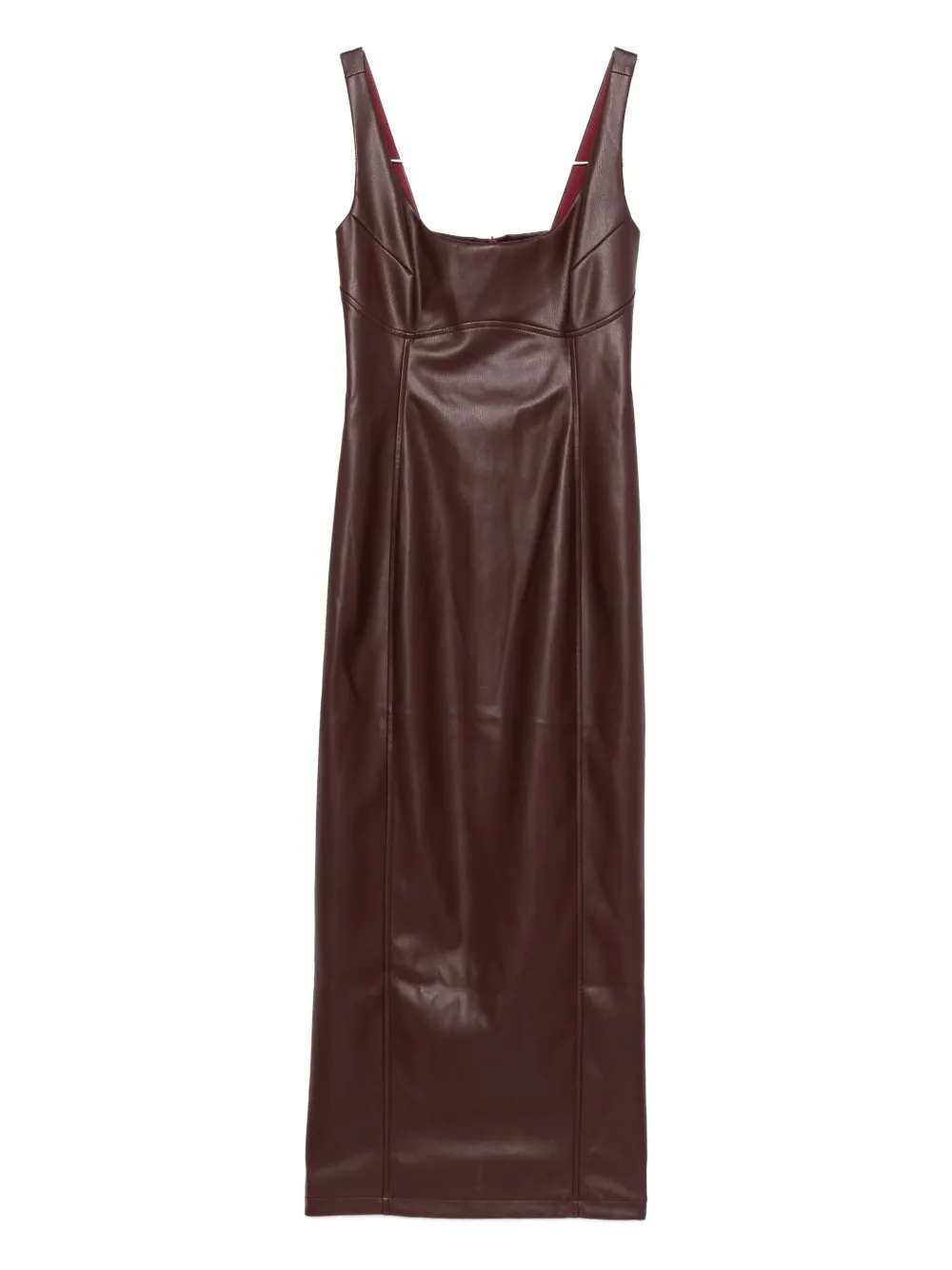 SO ALLURE faux-leather dress | Brown | Image 1