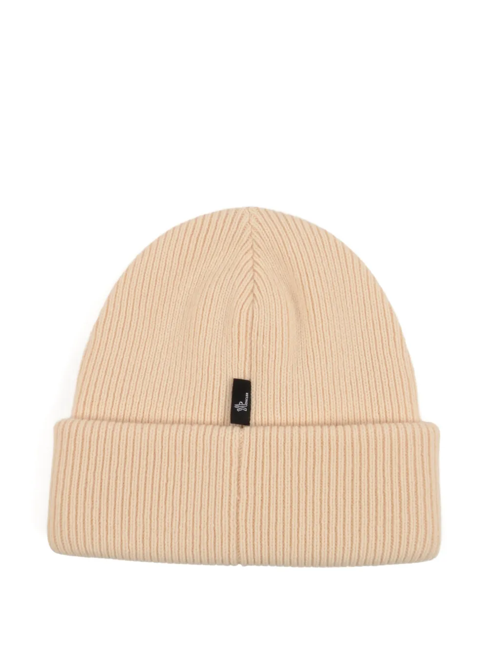 Moncler Grenoble ribbed logo-patch beanie hats - Beige