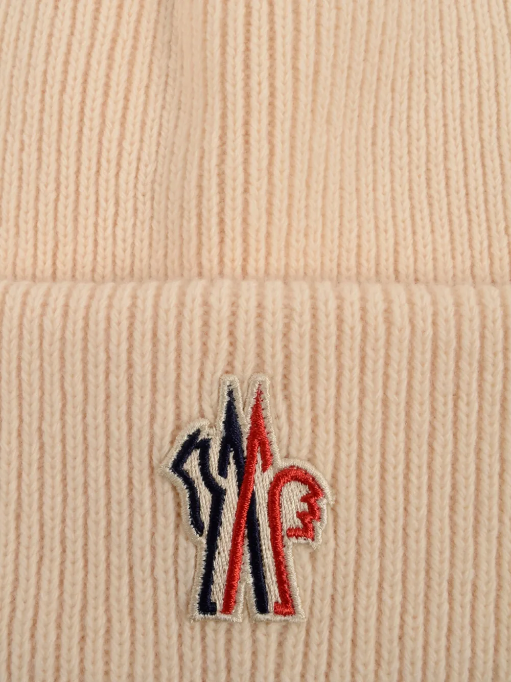 Moncler Grenoble Geribbelde muts met logopatch Beige