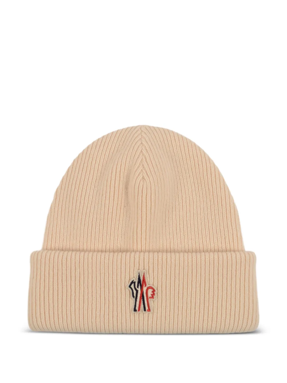 Moncler Grenoble ribbed logo-patch beanie hats | Neutrals | Image 1