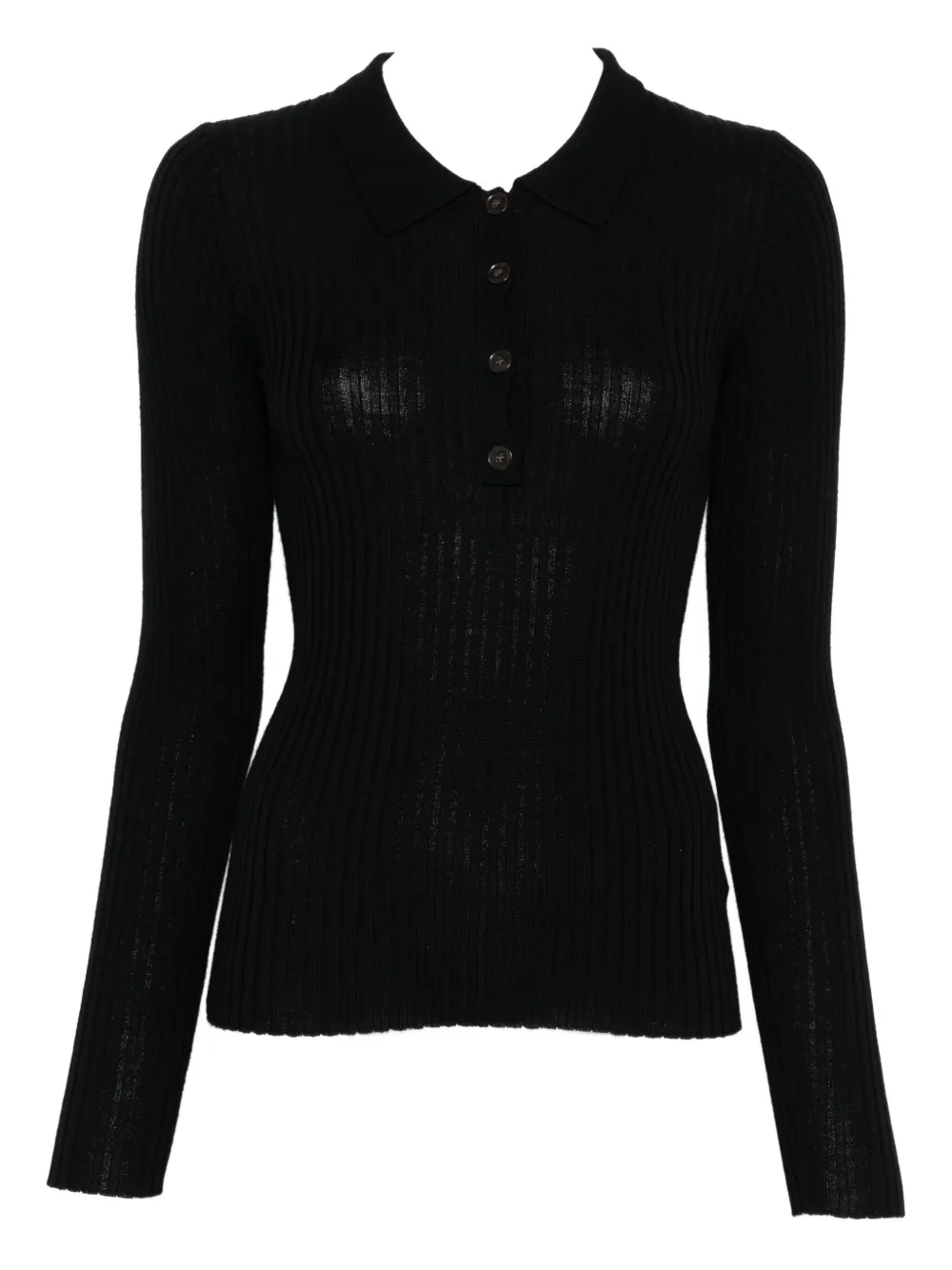 Herskind Ribbed Buttoned Cardigan In Black