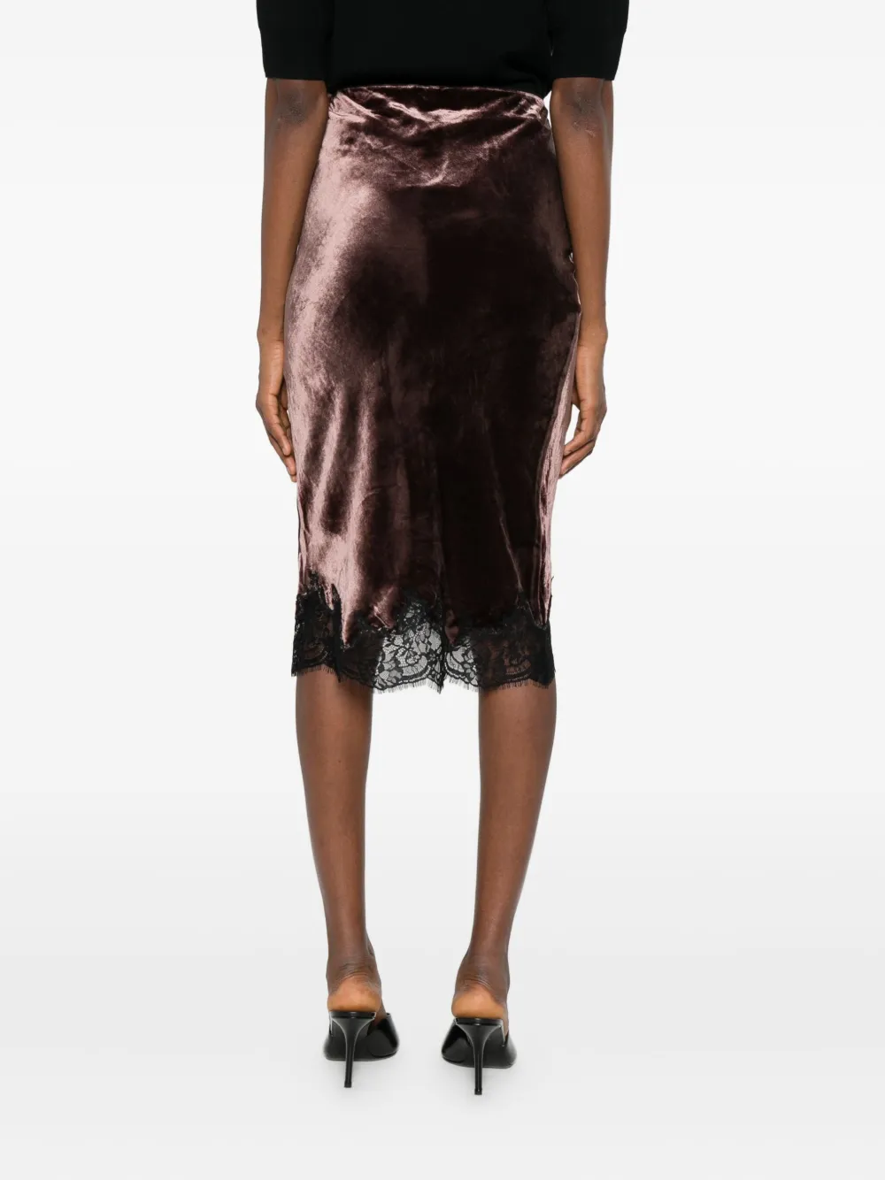 Herskind Lace-detail Fitted Skirt In Black
