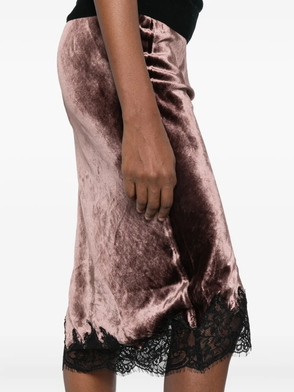 Herskind Lace-detail Fitted Skirt In Black