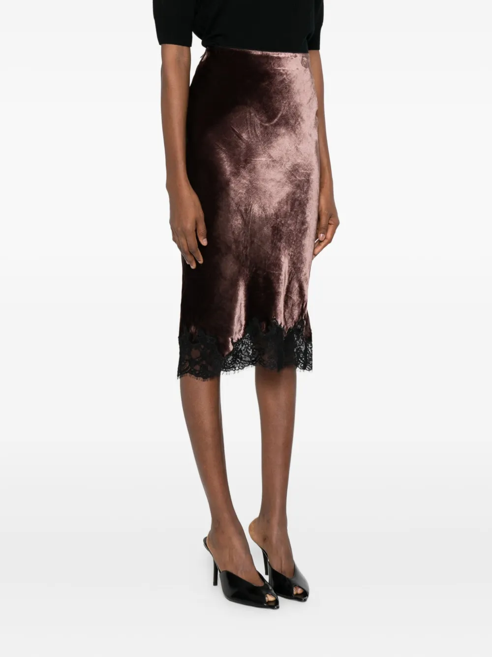Herskind Lace-detail Fitted Skirt In Black
