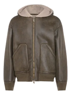 Salvatore Santoro Hooded Leather Jacket | Brown | FARFETCH CH