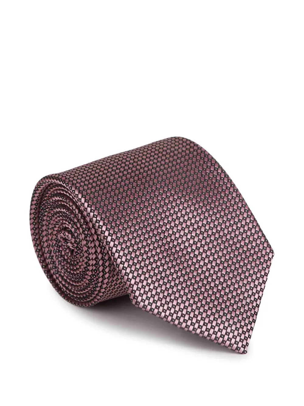 Zegna Geometric-pattern Silk Tie In Pink