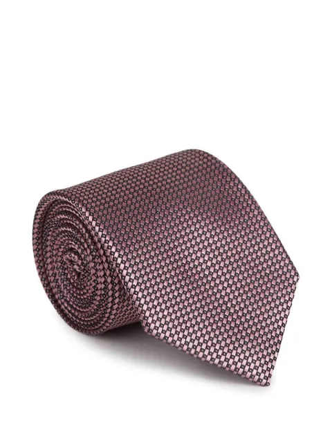 Zegna corbata de seda con motivo geométrico
