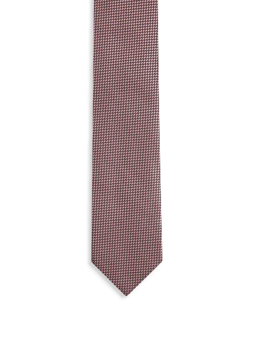Zegna geometric-pattern silk tie - Roze